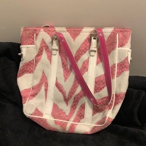 Zebra coach purse